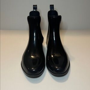 Lauren Ralph Lauren Women’s Tally Bo Short Black Patent Leather Rain Boots Sz 7